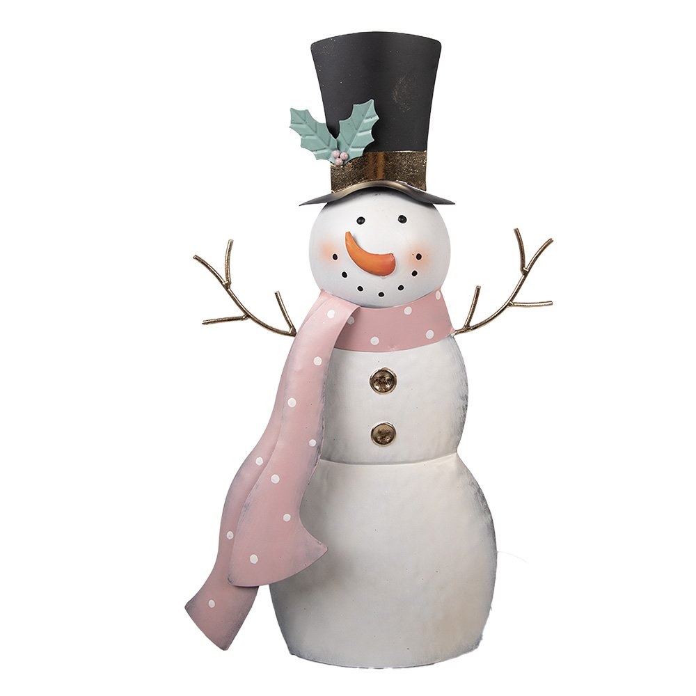 Nagyméretű karácsonyi hóember figura 51 cm – fehér