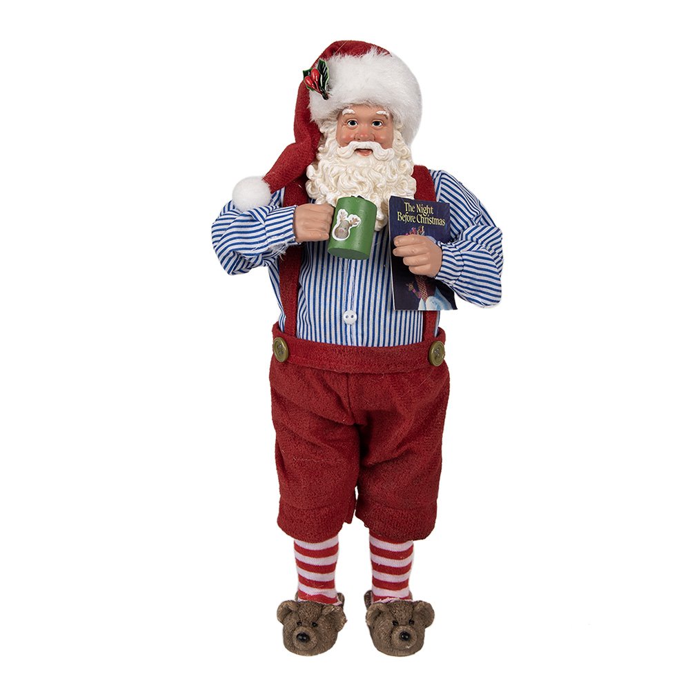 Karácsonyi télapó figura 28 cm – piros, fehér
