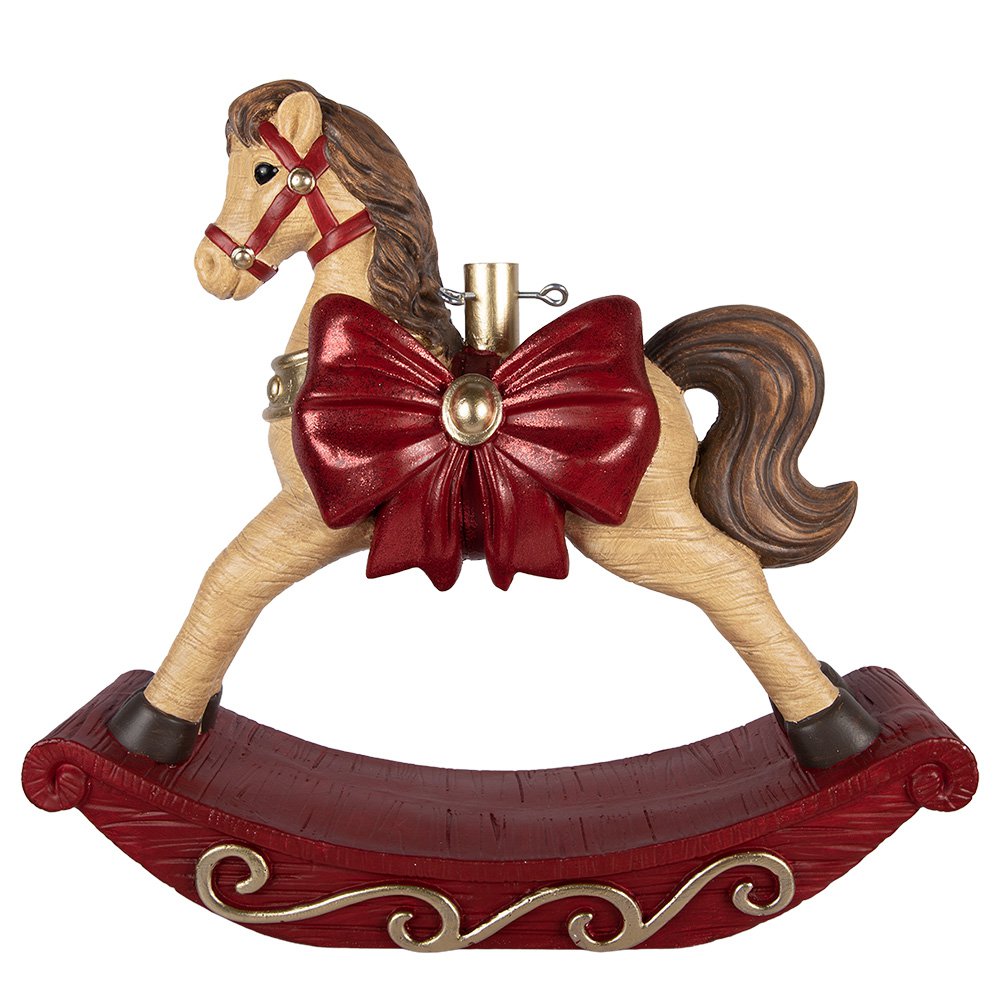 Nagyméretű karácsonyi hintaló figura 60 cm – barna