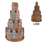 Karácsonyi mézeskalács házikó LED világítással 33 cm – kék, barna