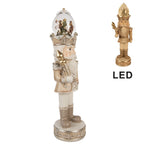 Karácsonyi diótörő figura LED világítással és zenével 49 cm – bézs