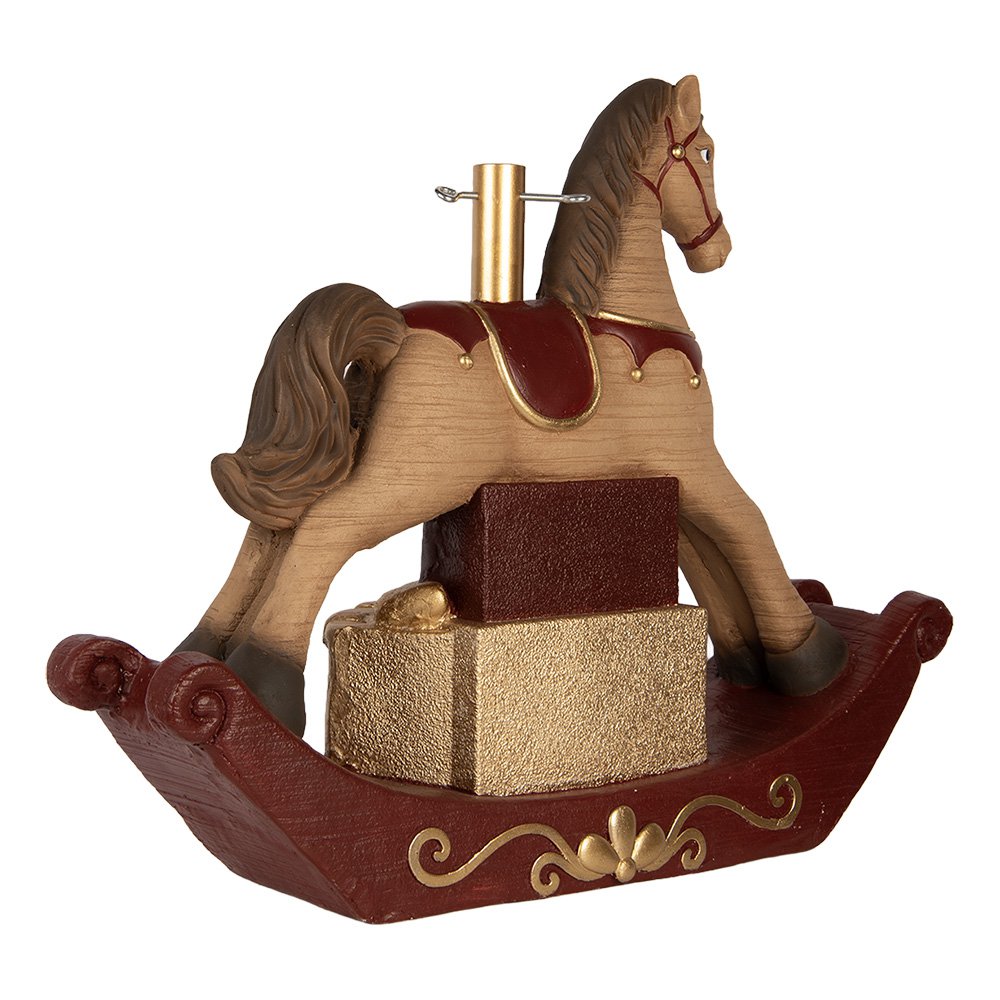 Nagyméretű karácsonyi hintaló figura 61 cm – barna