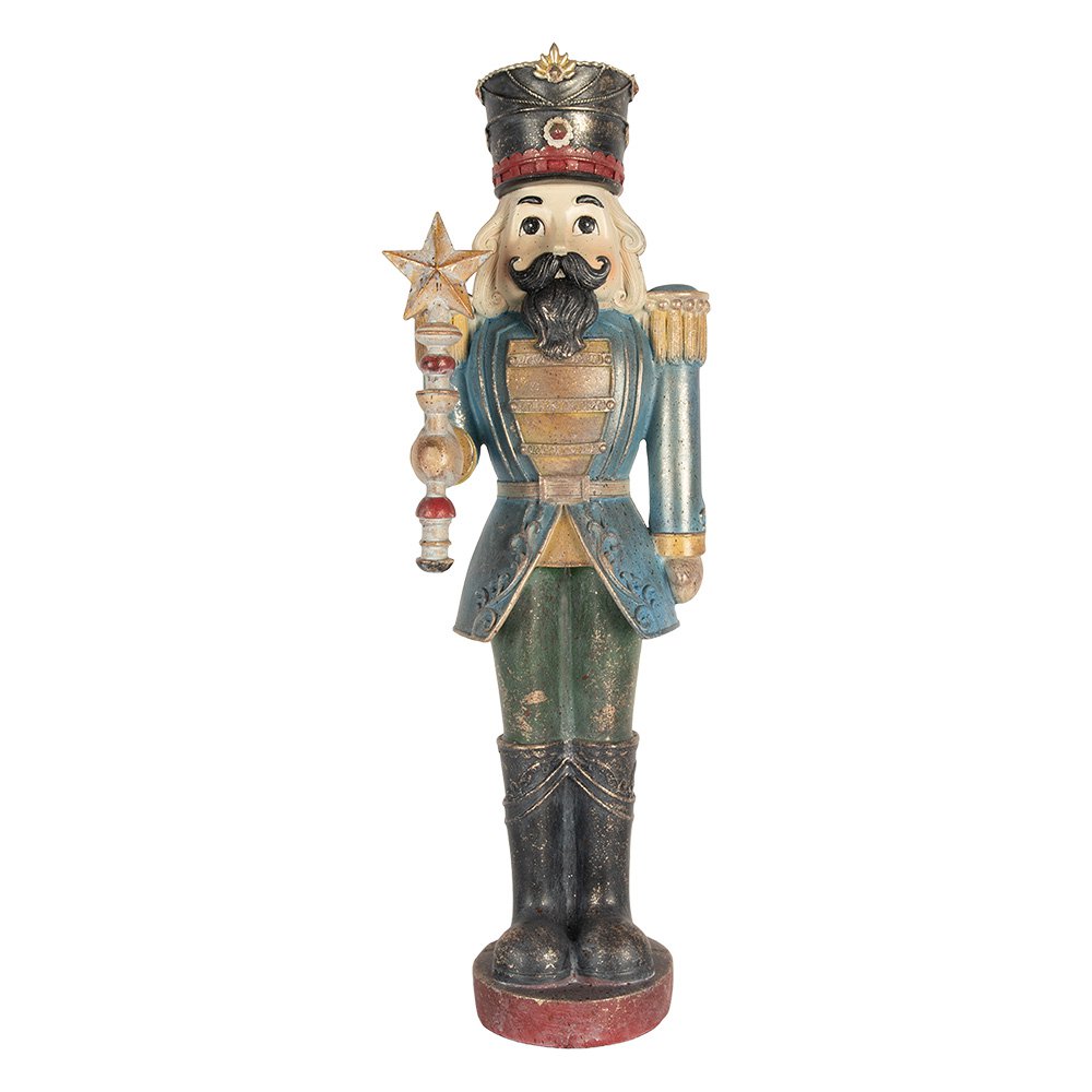 Nagyméretű karácsonyi diótörő figura 60 cm – kék