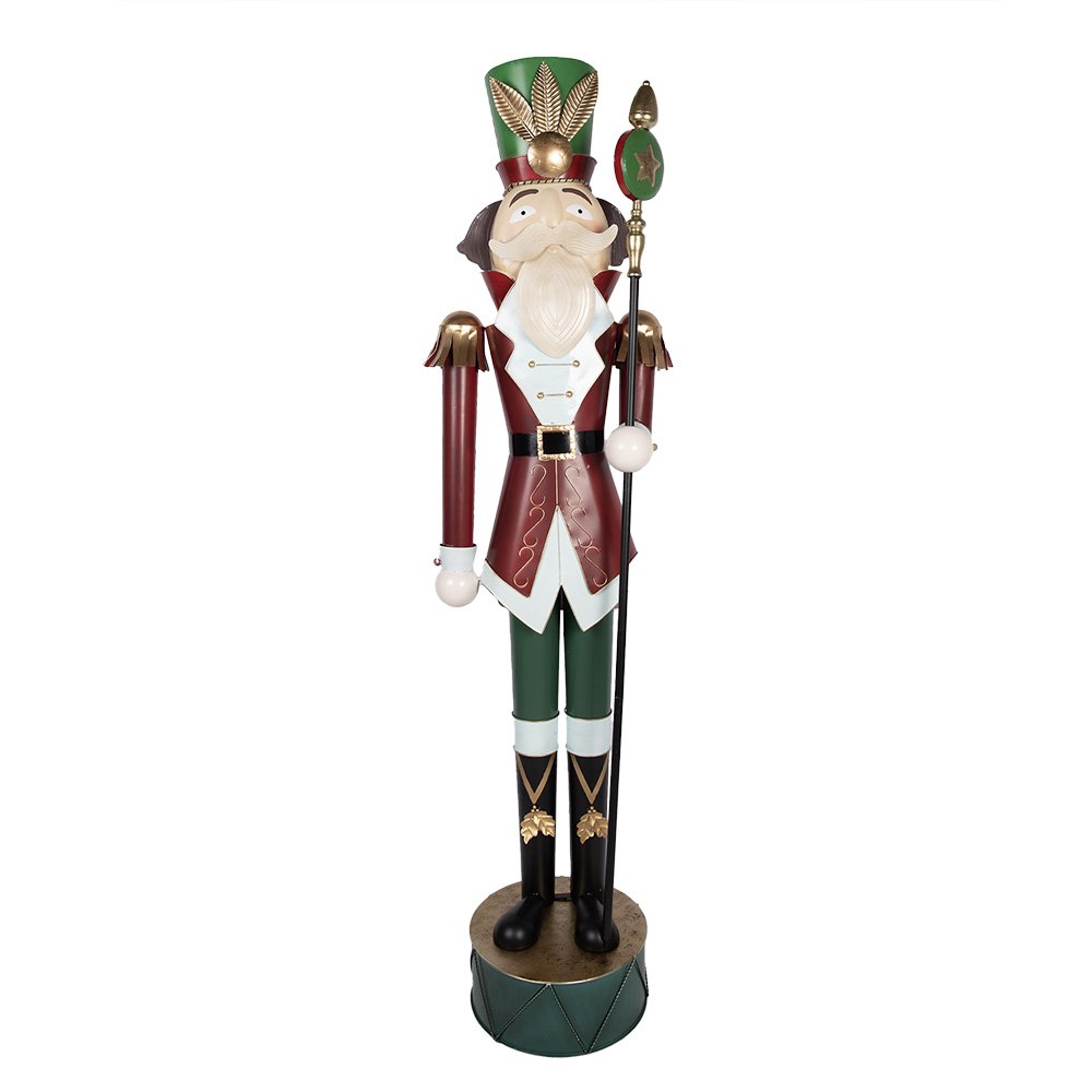 Nagyméretű karácsonyi diótörő figura 207 cm – piros, zöld