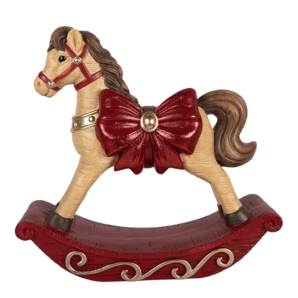 Karácsonyi hintaló figura 41 cm – barna