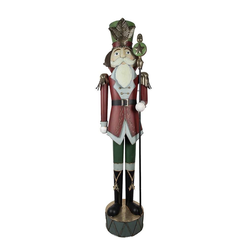 Nagyméretű karácsonyi diótörő figura 202 cm – piros