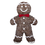 Nagyméretű karácsonyi mézeskalács figura LED világítással 61 cm – barna