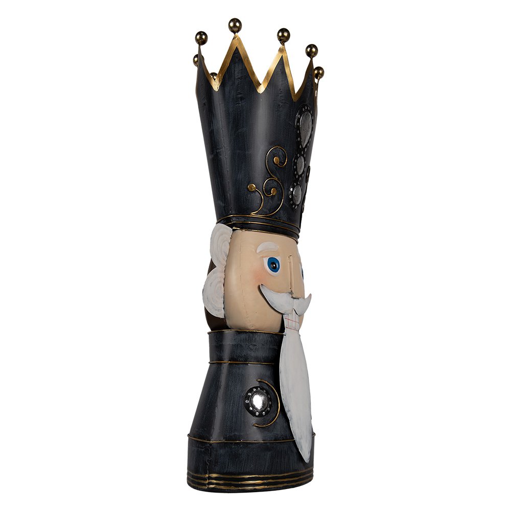 Nagyméretű karácsonyi diótörő figura 68 cm – fehér, szürke