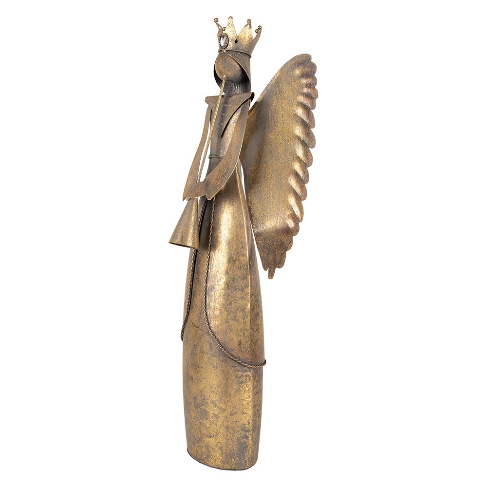 Nagyméretű karácsonyi angyal figura 52 cm – barna
