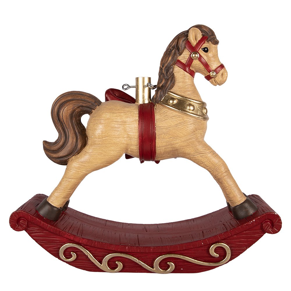 Nagyméretű karácsonyi hintaló figura 60 cm – barna