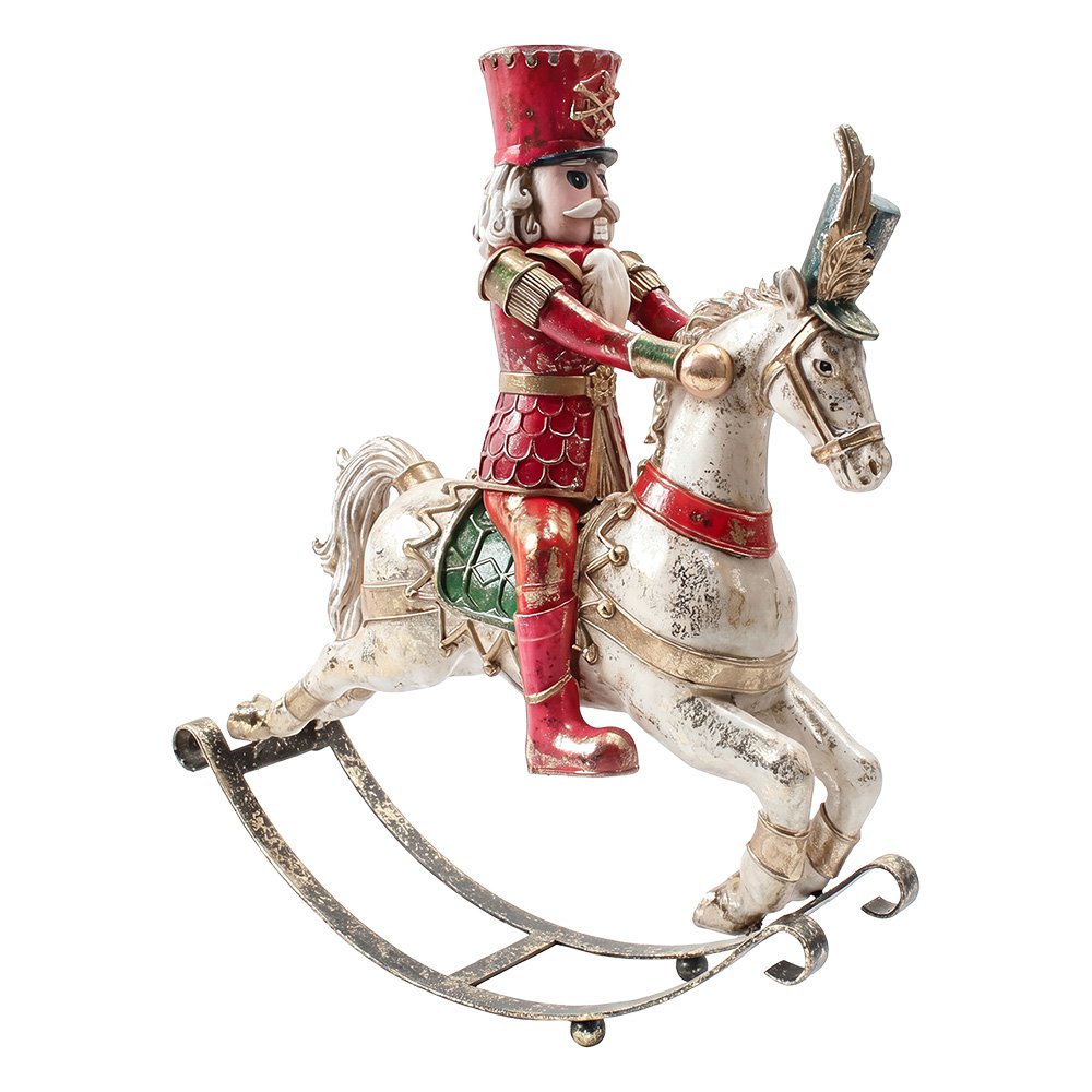 Karácsonyi diótörő figura 35 cm – piros
