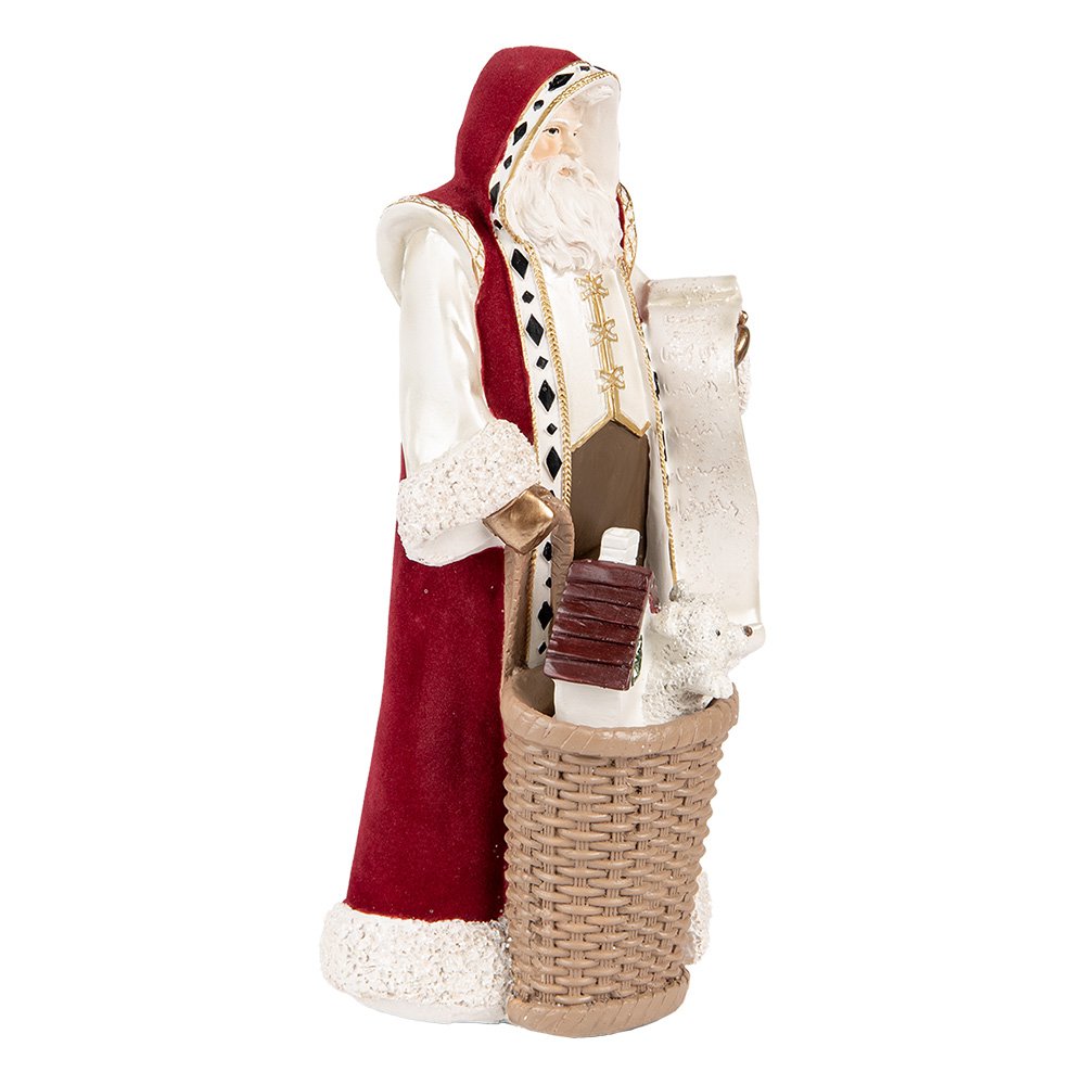 Karácsonyi télapó figura 29 cm – piros, bézs
