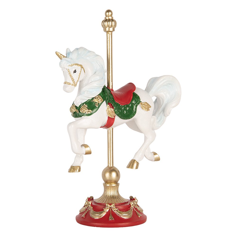 Karácsonyi hintaló figura 22 cm – fehér