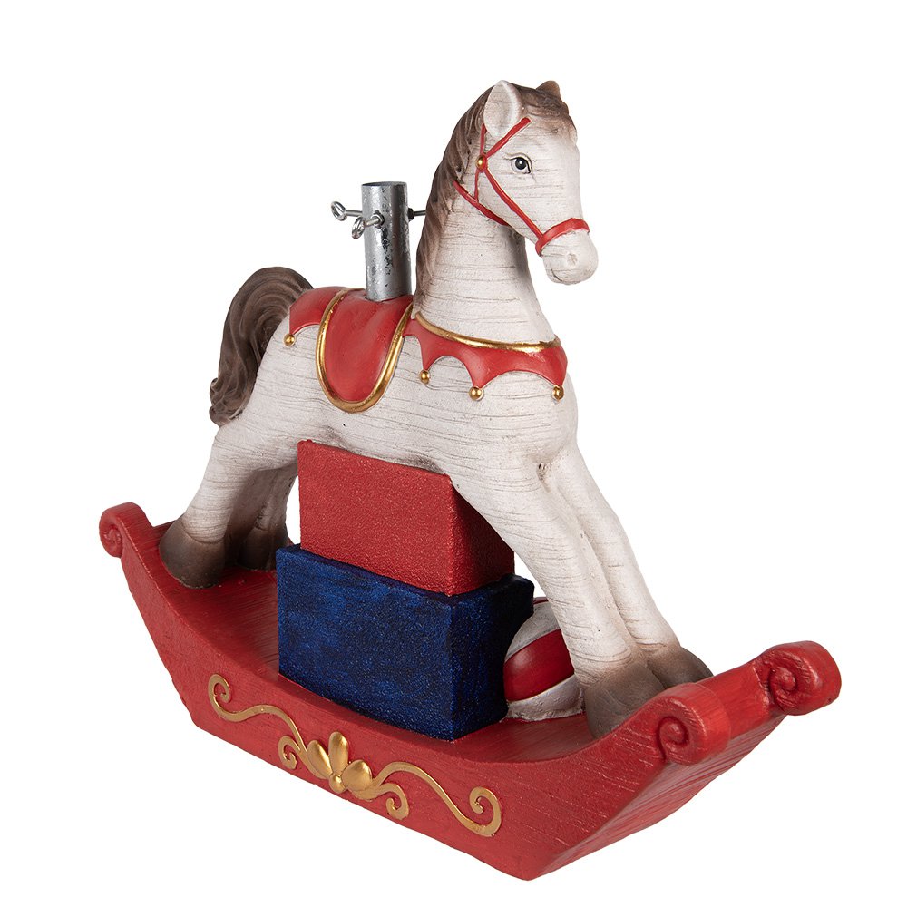 Nagyméretű karácsonyi hintaló figura 61 cm – fehér