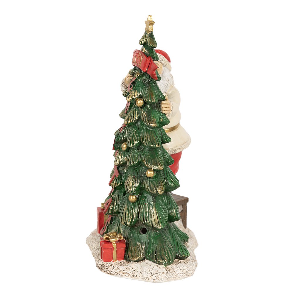 Karácsonyi télapó figura LED világítással 22 cm – piros, zöld