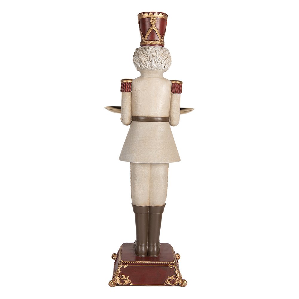 Nagyméretű karácsonyi diótörő figura 61 cm – szürke