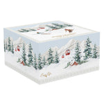 Porcelán karácsonyi nagy csésze 400 ml díszdobozban síelés motívummal