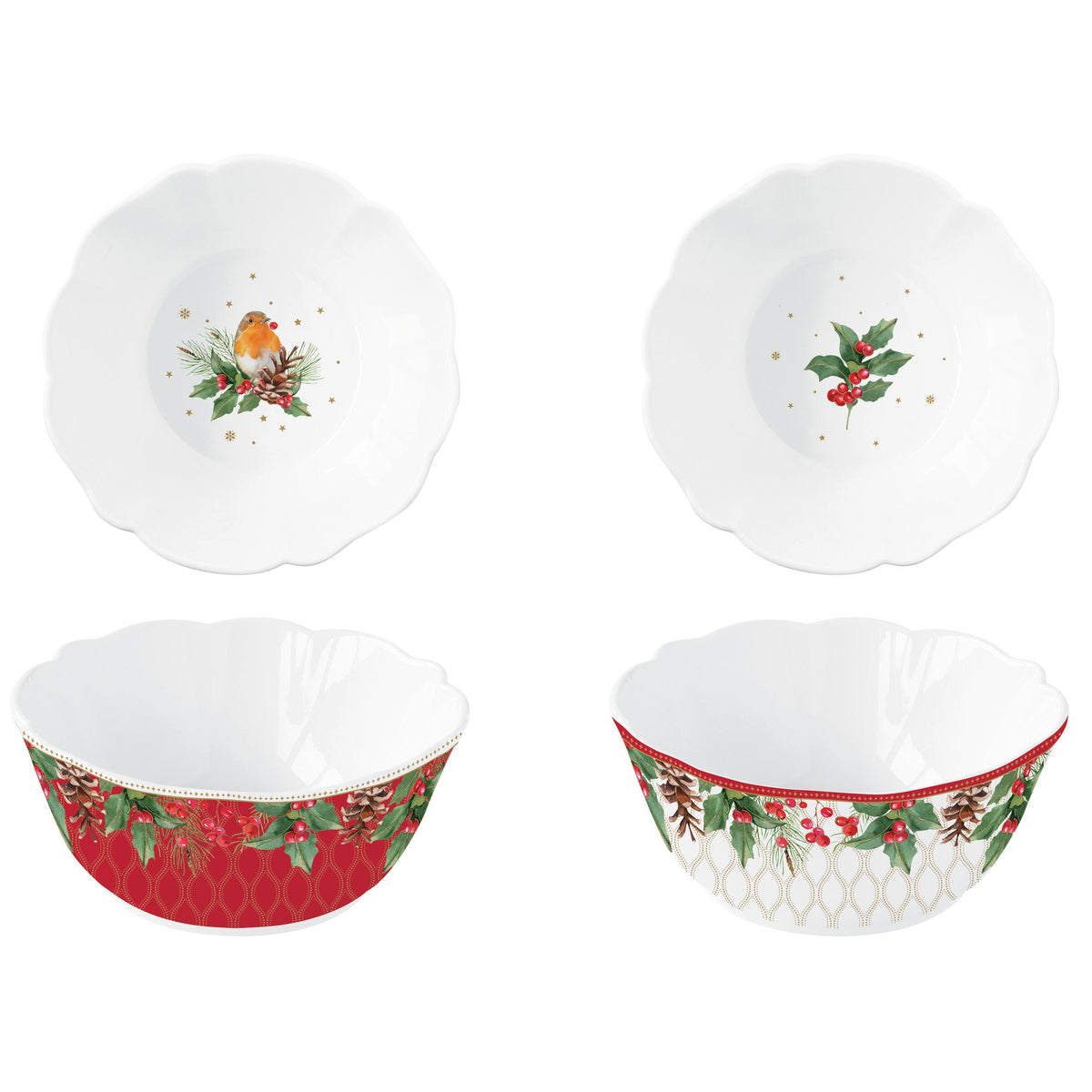 Porcelán karácsonyi tálka szett 2 db Christmas Berries