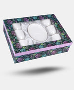 Dominica fehér elegáns porcelán csésze + alj 220 ml 6 személyes díszdobozban Veroni