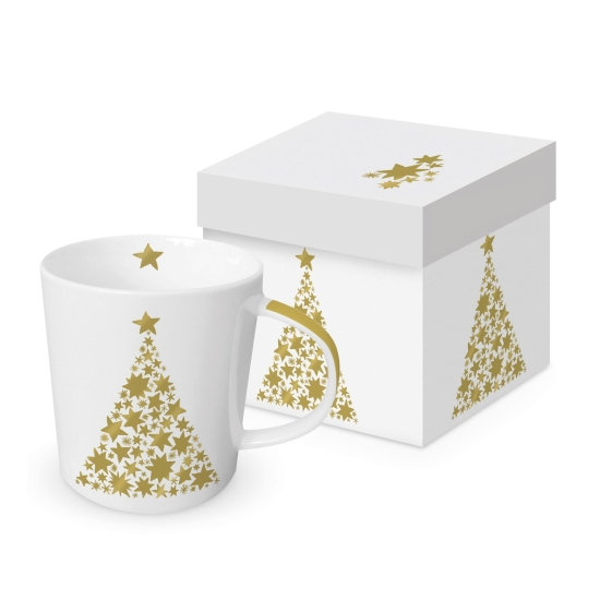 karácsonyi Porcelán bögre 0,4l dobozban, Tree on Canvas white