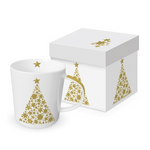 karácsonyi Porcelán bögre 0,4l dobozban, Tree on Canvas white