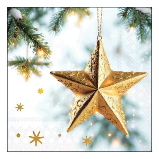 Karácsonyi szalvéta – Sparkling star, 33x33 cm, 20 db-os