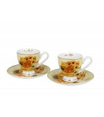 Porcelán kávés csésze két személyes készlet díszdobozban Van Gogh Napraforgók Golden Line