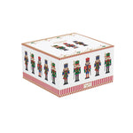 Karácsonyi porcelán három részes tálka szett bambusztálcán díszdobozban Nutcrackers