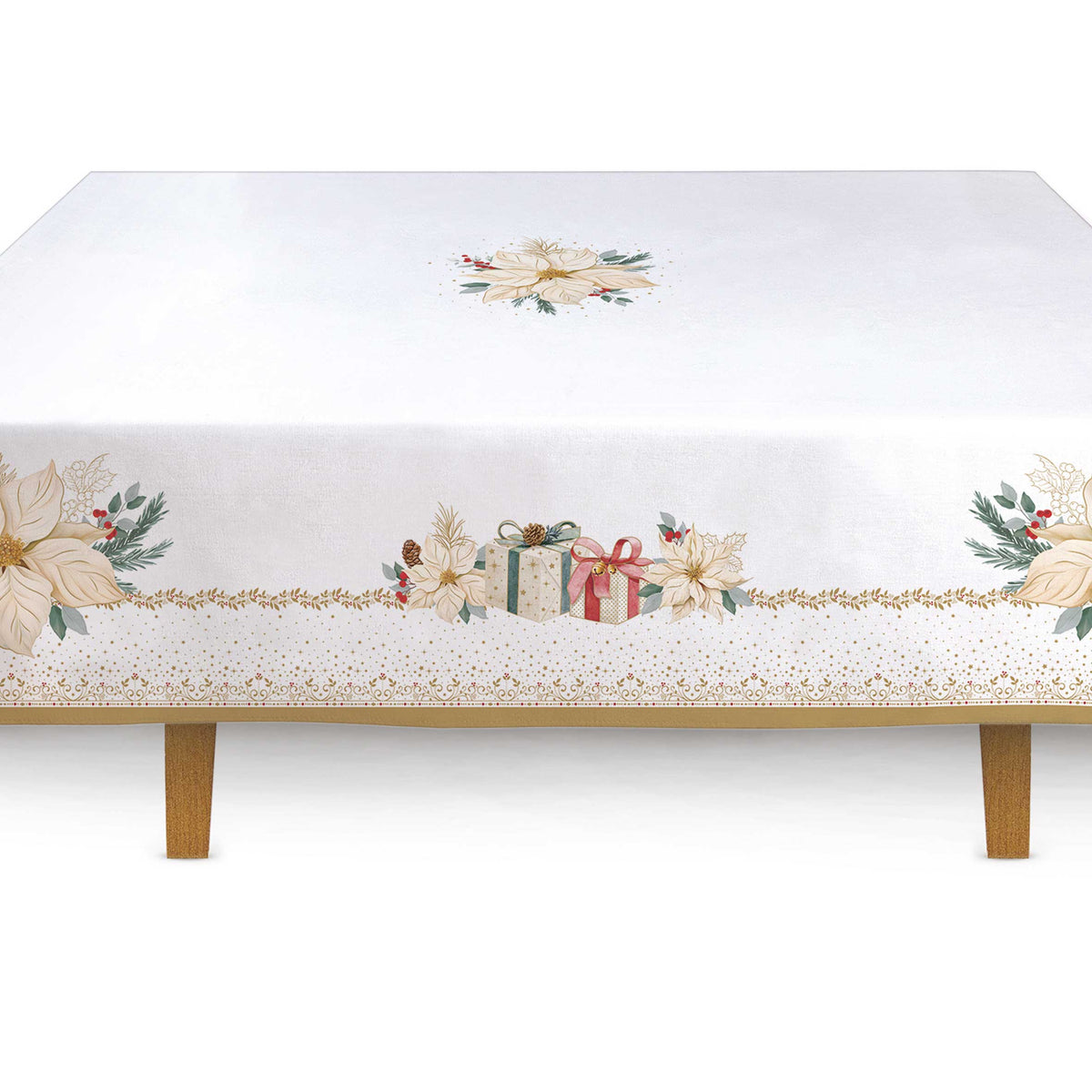 Karácsonyi pamut Asztalterítő 145x180 cm White Elegance