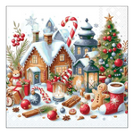 Karácsonyi szalvéta – Christmas scenery, 33x33 cm, 20 db-os
