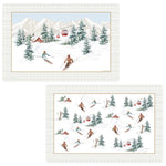 Műanyag karácsonyi tányéralátét síelés motívummal