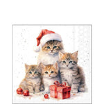 Karácsonyi cicás szalvéta 25x25 cm 20 db-os Meaowy Christmas