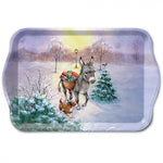 Karácsonyi műanyag kis tálca 13x21 cm csacsis Gifts delivery