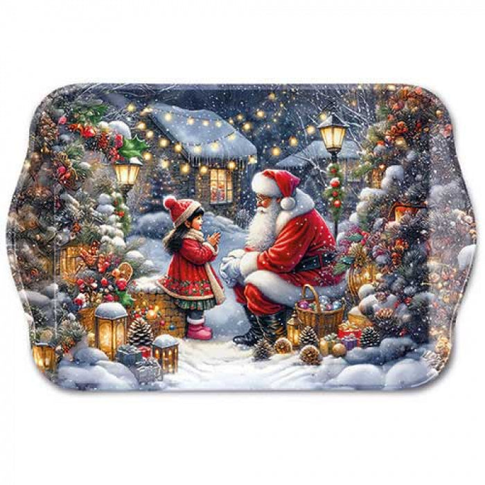 Talking to Santa Karácsonyi télapós műanyag konyhai kis tálca