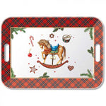 Christmas Toys Karácsonyi hintalovas műanyag konyhai nagy tálca 33x47cm