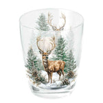 Karácsonyi szarvas mintás üvegpohár 250 ml Winter Stag