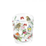 Birds in Winter karácsonyi üveg mécsestartó 5,5x6 cm madaras