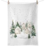 Karácsonyi havas házak mintás pamut konyharuha 50x70 cm Snowy Houses