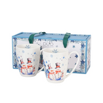 Karácsonyi Porcelán bögre 2 db-os szett, 360 mldobozban, Snowman