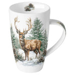 Karácsonyi szarvas mintás porcelán bögre 600 ml Winter Stag