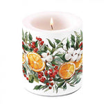 Karácsonyi átvilágítós viasz gyertya közepes Téli Narancsvarázs