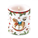 Karácsonyi hintalovas átvilágítós gyertya 10x10 cm Christmas Toys