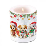 Kutyás átvilágítós gyertya 10x10 cm Karácsonyi Mancsok