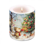 Karácsonyi átvilágítós gyertya 10x10 cm Ajándékos Süni