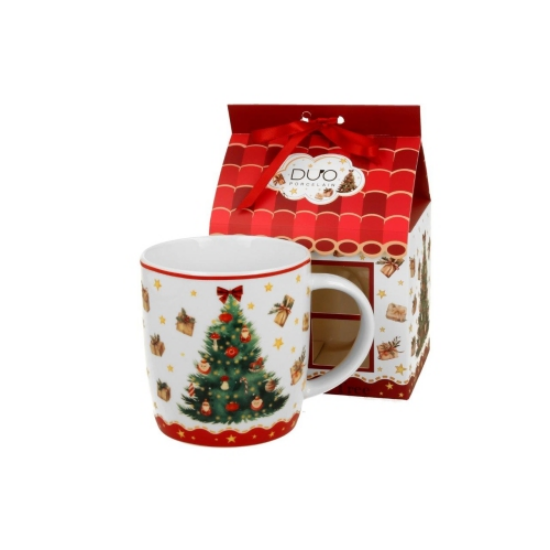 Karácsonyi Porcelán bögre 400 mlházikó díszcsomagolásban, Christmas Tree 3