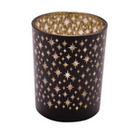 Karácsonyi csillagos üveg mécsestartó pohár