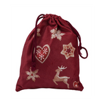 Textil mikulászsák piros hópelyhes