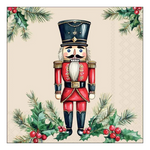 Karácsonyi szalvéta – Wooden nutcracker cream, 33x33 cm, 20 db-os