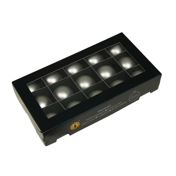 Karácsonyfagömb 4 cm matt ezüst (15 db-os szett) – üveg