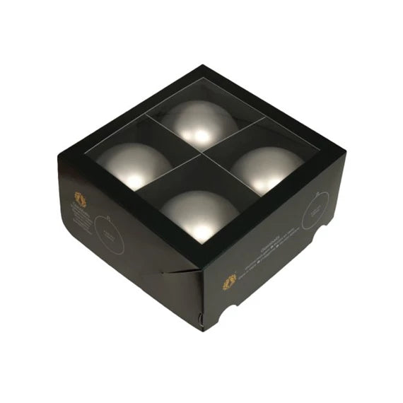 Karácsonyfagömb 10 cm matt ezüst (4 db-os szett) – üveg